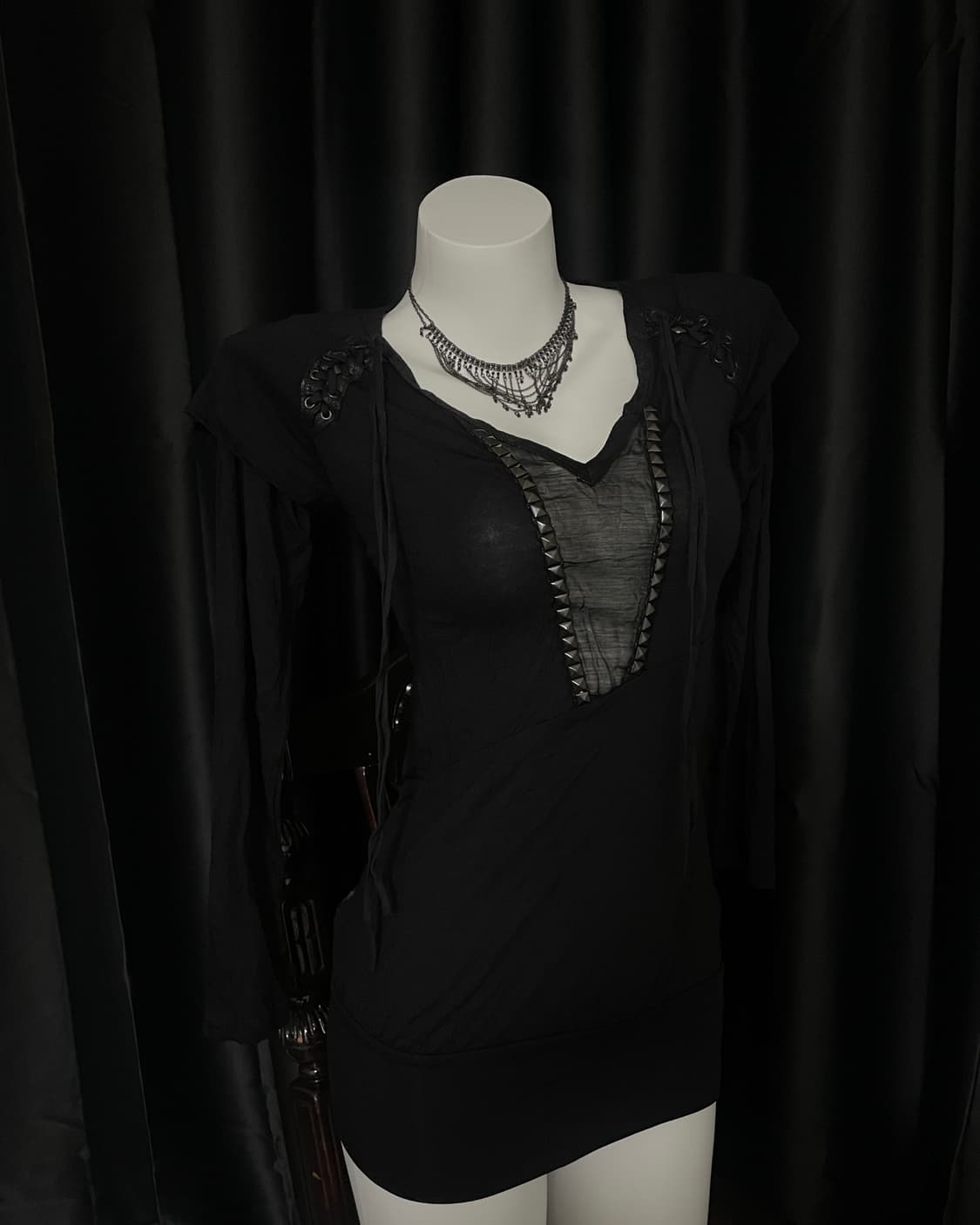 Salvage Studded Cut-out Mini Dress 상품이미지3