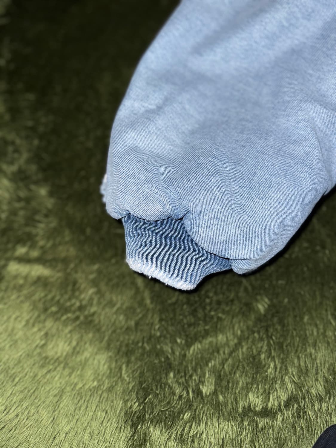 [XL] 디젤 디스트로이드 헤비웨이트 데님 봄버 자켓 라이트 인디고 상품이미지7