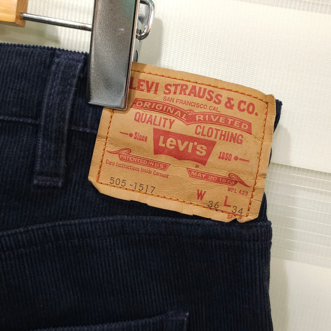 70s 리바이스 505-1517 코듀로이 칠부팬츠- 34-35정도 상품이미지3