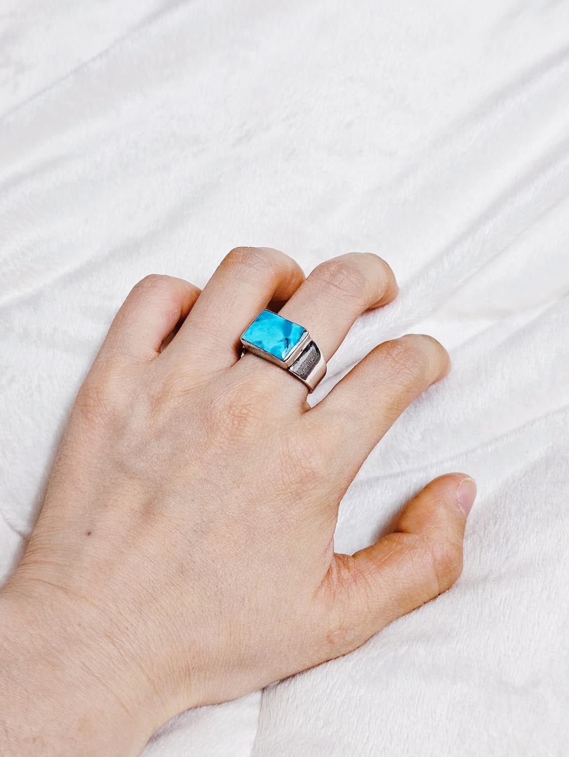 천연 터키석 은반지 상품이미지4