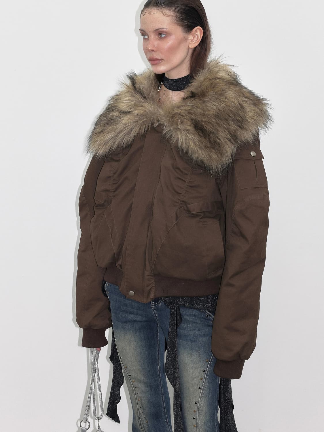 PROD brown faux down jacket 상품이미지2