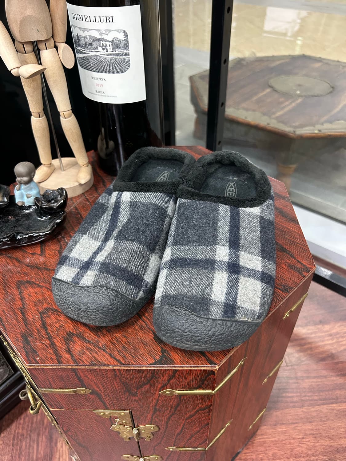 빈티지 킨 KEEN 울체크 플리스 하우저 슬리퍼 size235 상품이미지1
