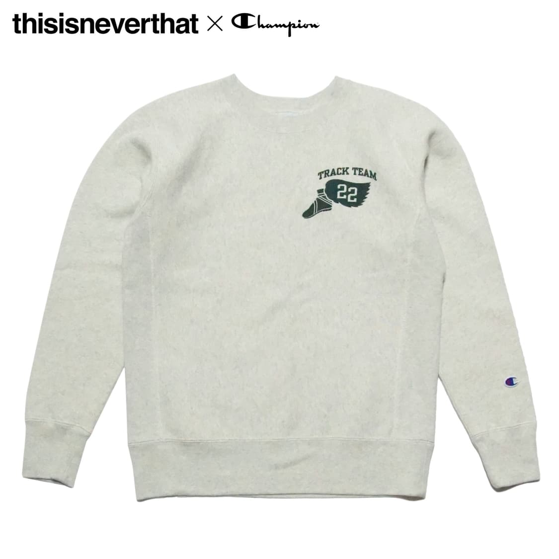 디스이즈네버댓 × 챔피온 블루 택 리버스위브 스웨트셔츠 상품이미지1