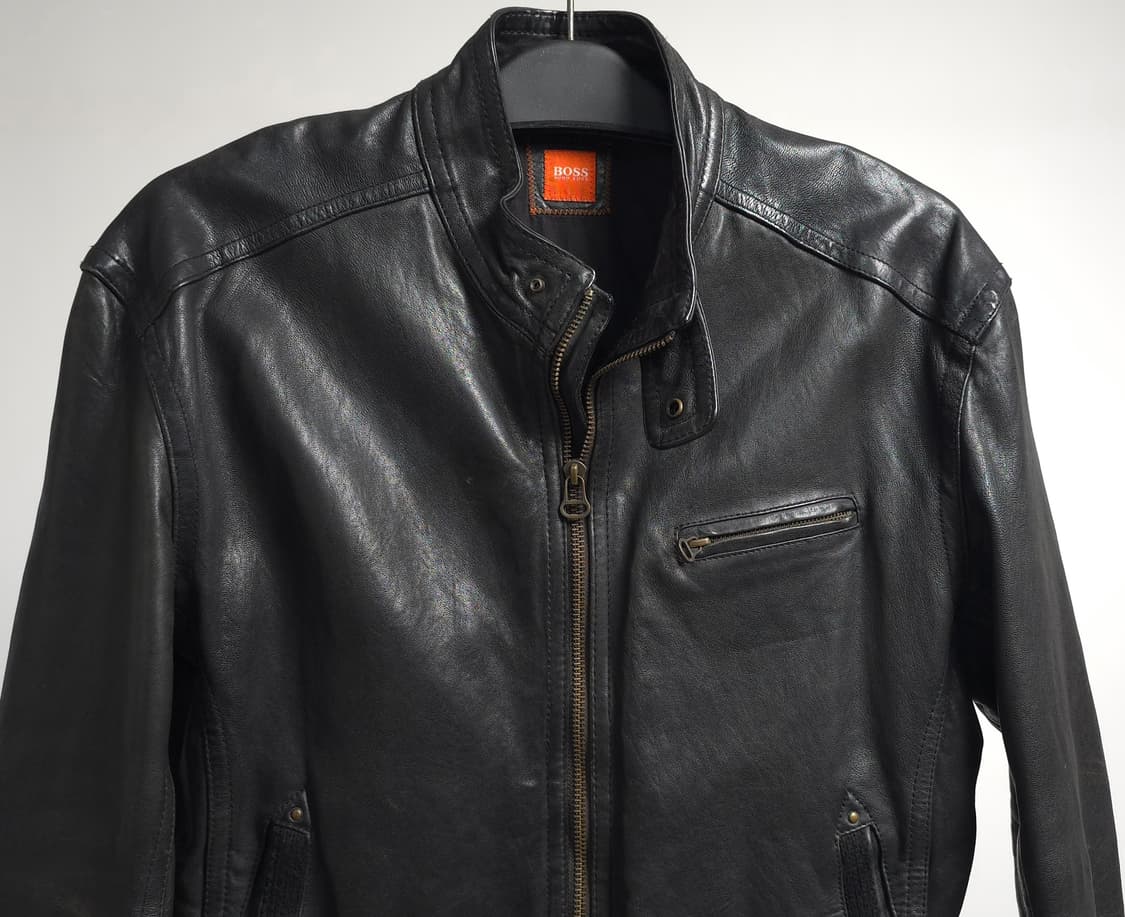 휴고보스 정품 남성 블랙 양가죽 싱글 라이더 가죽 자켓 레더자켓 105  상품이미지4