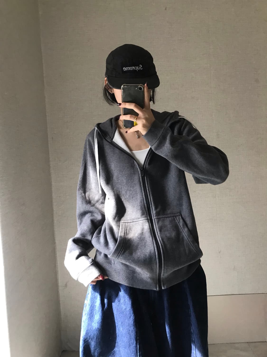 나이키 그레이 오버핏 후드집업 상품이미지4