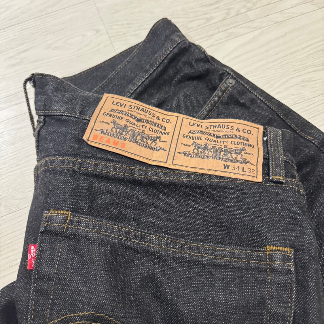 리바이스 X 빔즈 슈퍼 와이드 데님 블랙 (34 X 32) 상품이미지6