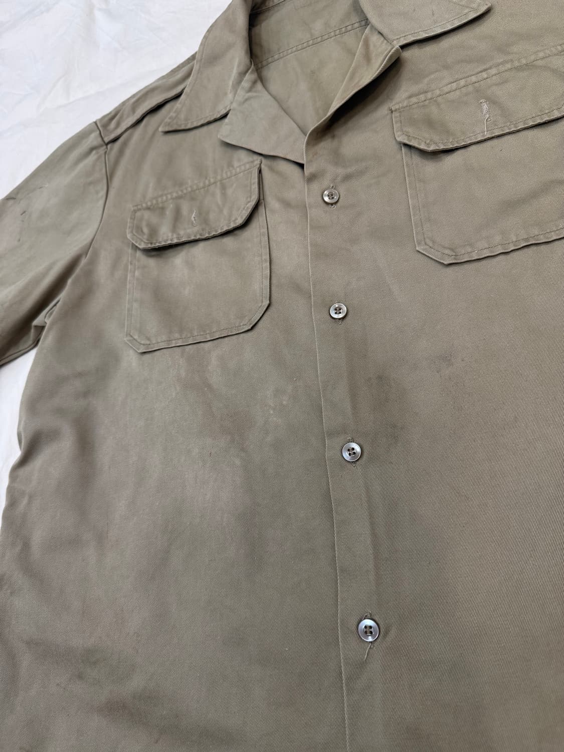 80s U.S. Military Army Tan 445 카키 반팔 셔츠 상품이미지3