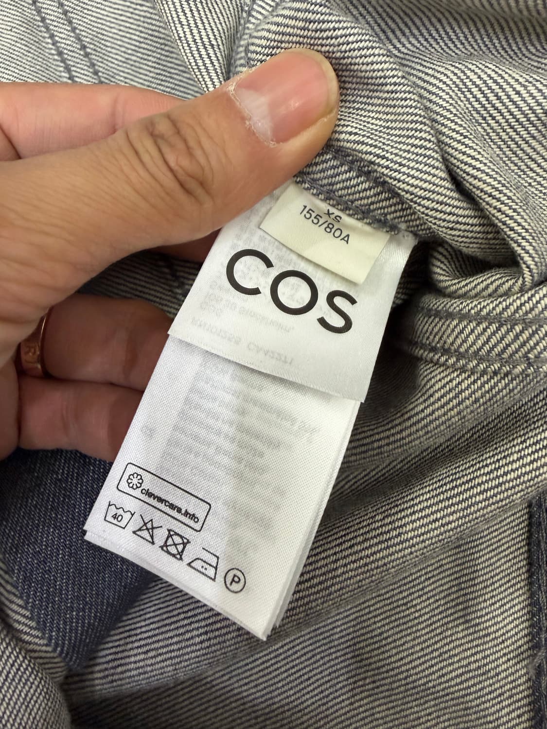 정품) COS 코스 여성 루즈핏 블루 그레이 데님 자켓 XS 상품이미지6