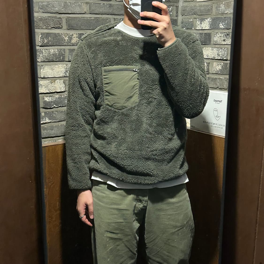 M) 엔지니어드 가먼츠 유니클로 플리스 후리스 풀오버 올리브 상품이미지7