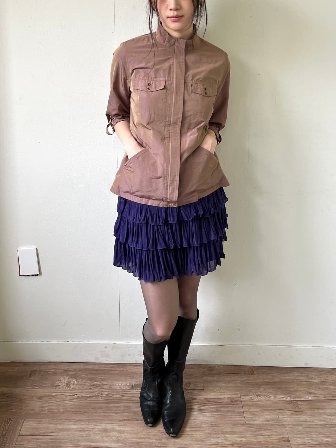 Japan vtg 로즈 바이커 자켓 상품이미지8