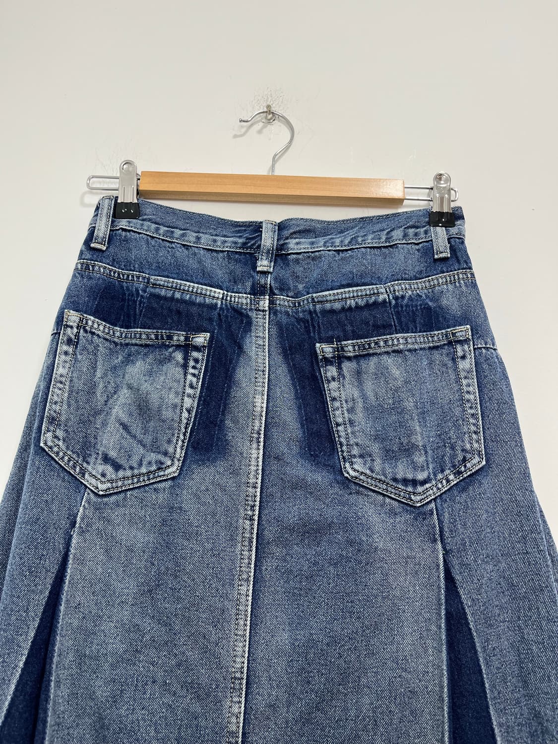 일본 빈티지 모리걸 플리츠 데님 롱스커트 상품이미지7