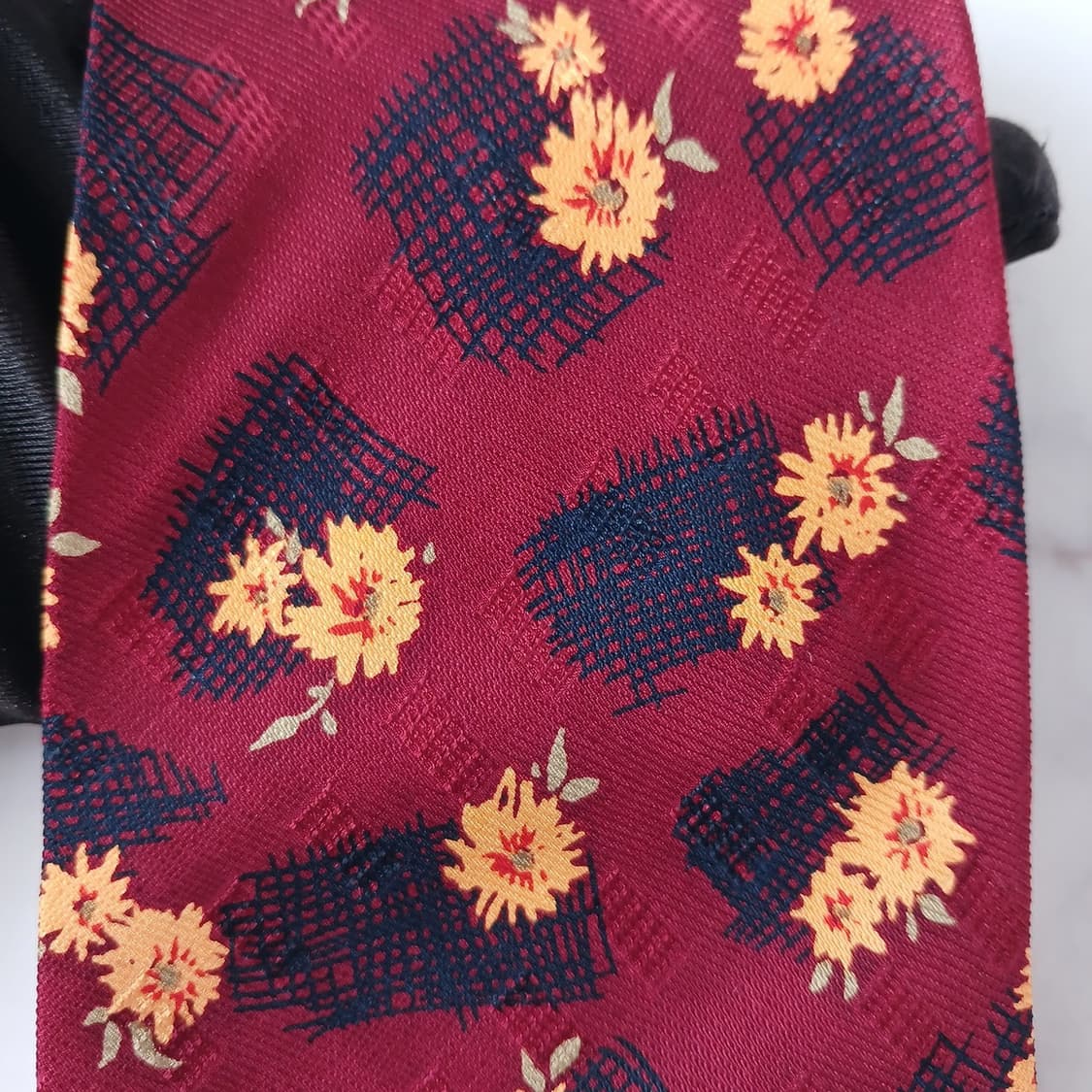 발망 실크 레드 플라워 아트 패턴 넥타이 9.5cm A+등급 A19161 상품이미지7