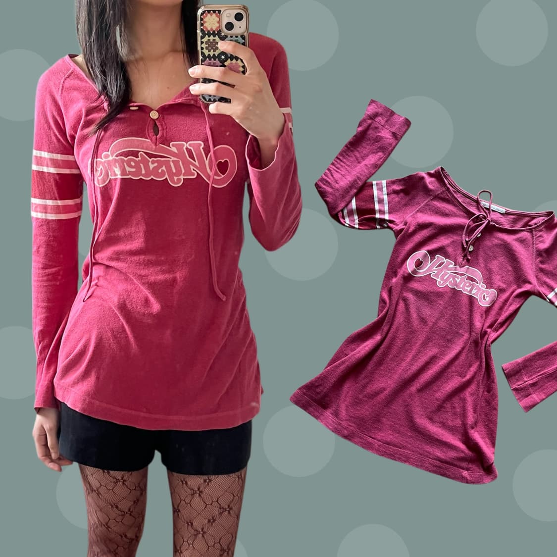 히스테릭 글래머 로고 핑크 롱슬리브 상품이미지1