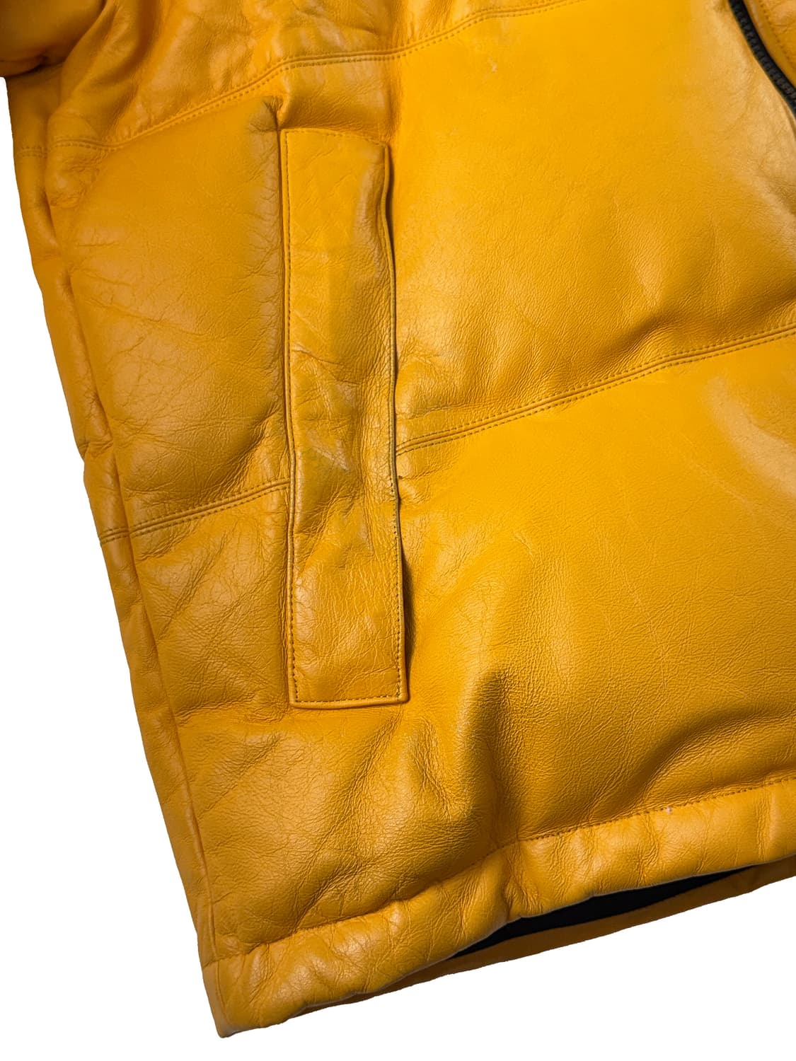 슈프림 x 노스페이스 레더 눕시 자켓 옐로우 상품이미지8