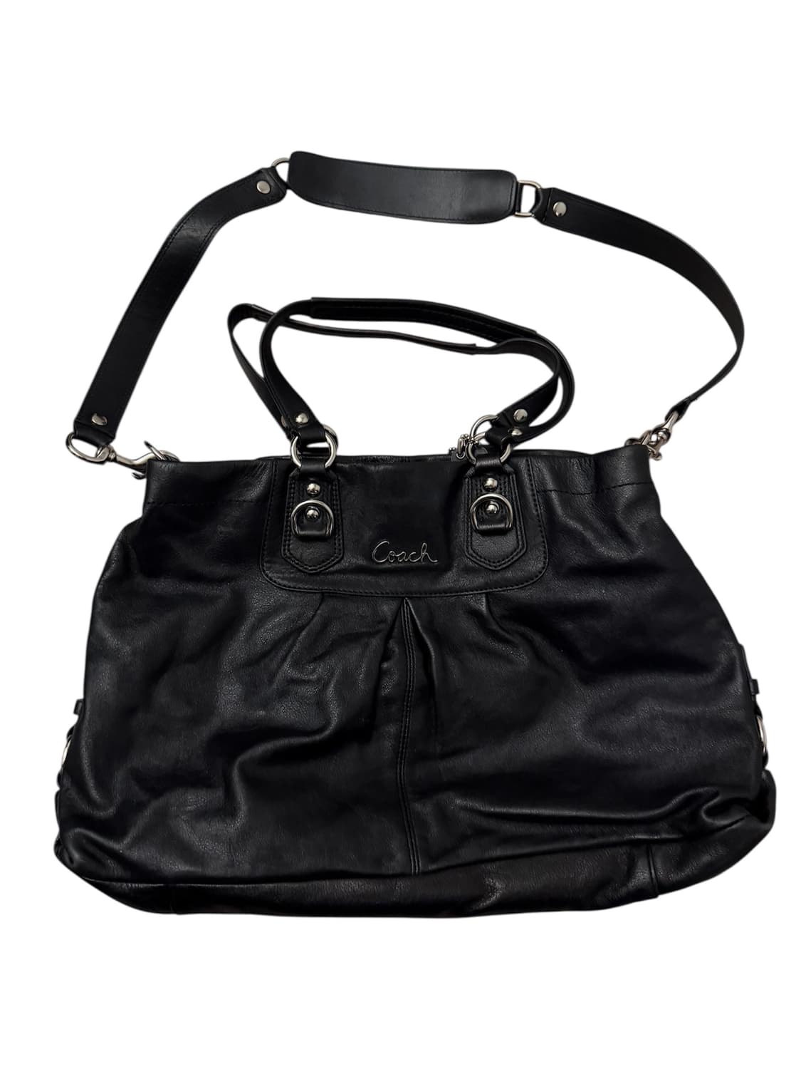 Coach black leather bag 상품이미지2