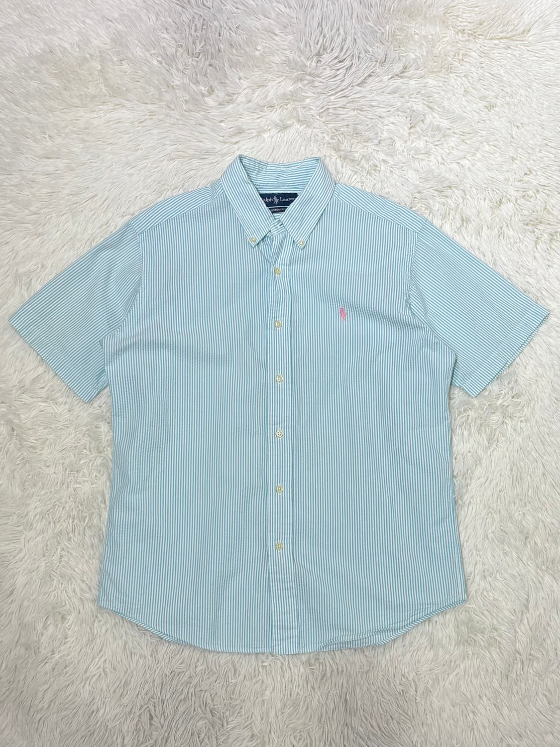 폴로랄프로렌 민트 스트라이프 시어서커 반팔 셔츠 상품이미지3