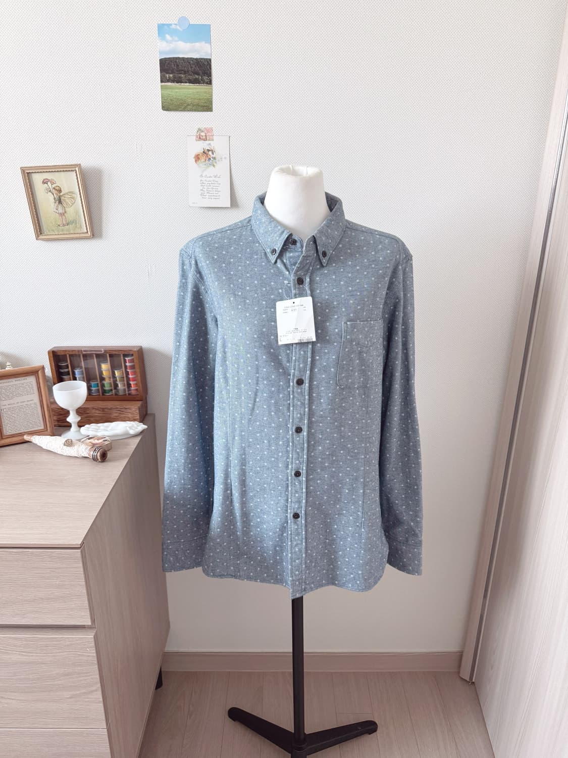 도트 셔츠 새상품 상품이미지1