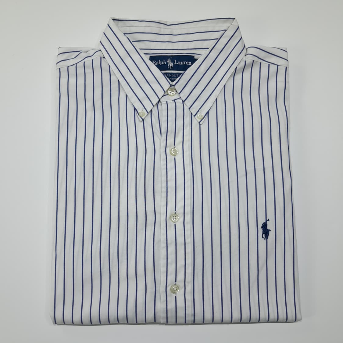 CL852 2XL 폴로 90s 홍콩판 네이비 스트라이프 셔츠 남방 상품이미지7