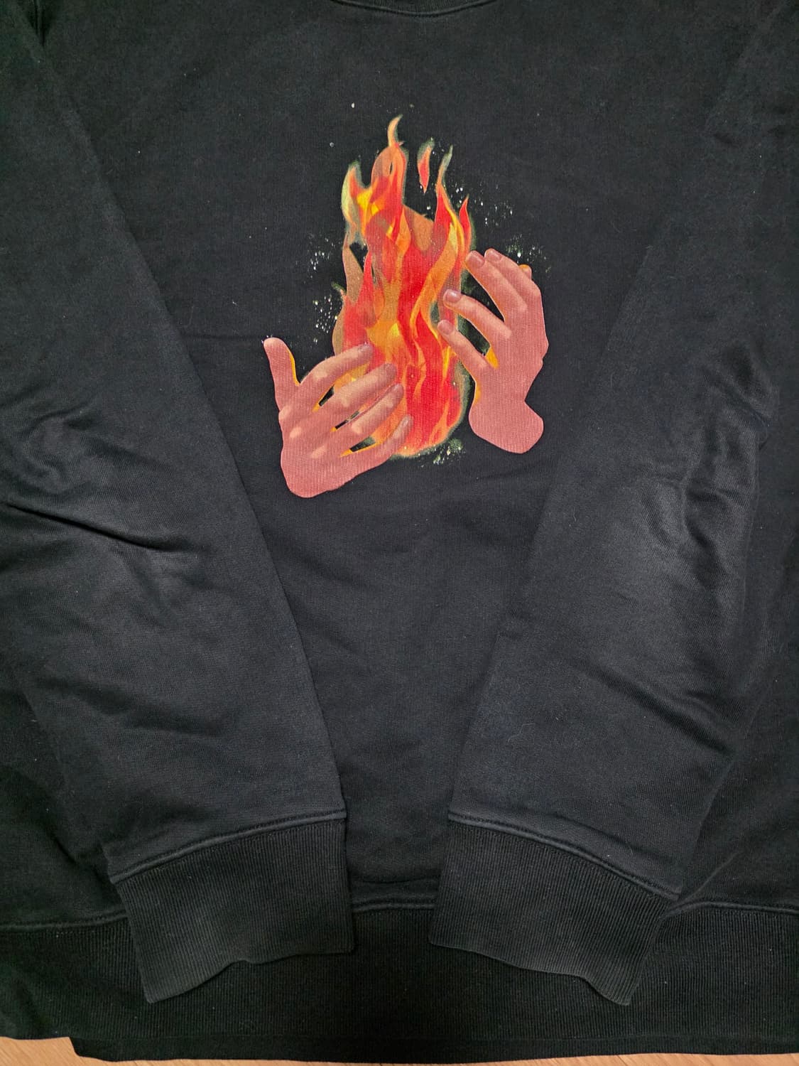 L) 오프화이트 디아고날 파이어 스플라이스 기모 맨투맨 상품이미지4