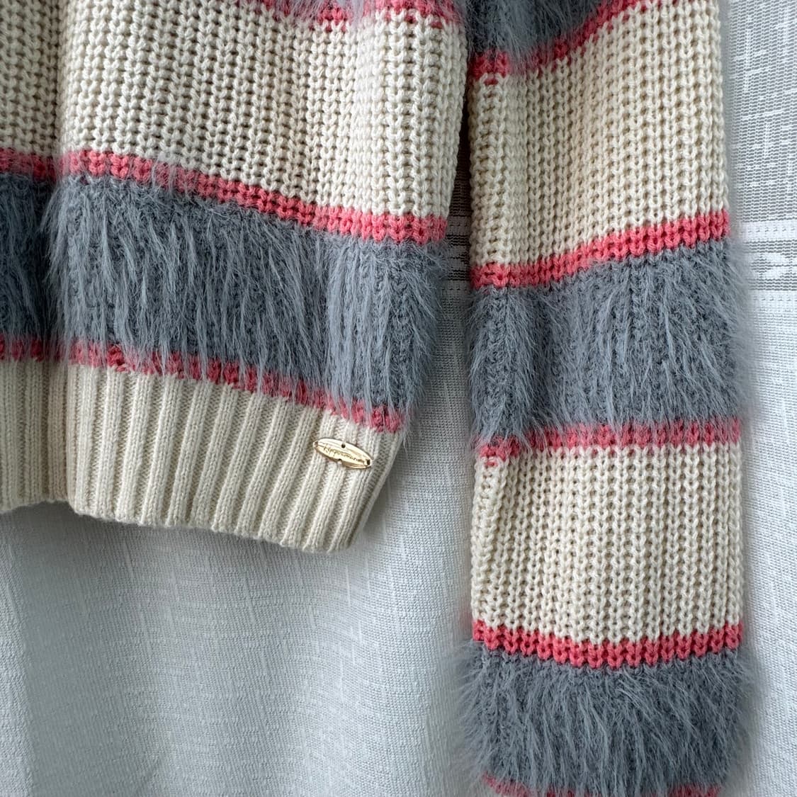 보들한 그레이 아아보리 긴팔 니트 M 상품이미지3