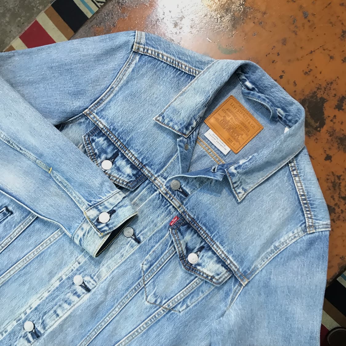리바이스 빅E 연중청 워시드 데님 트러커자켓 남성 102 여성 루즈핏 상품이미지2