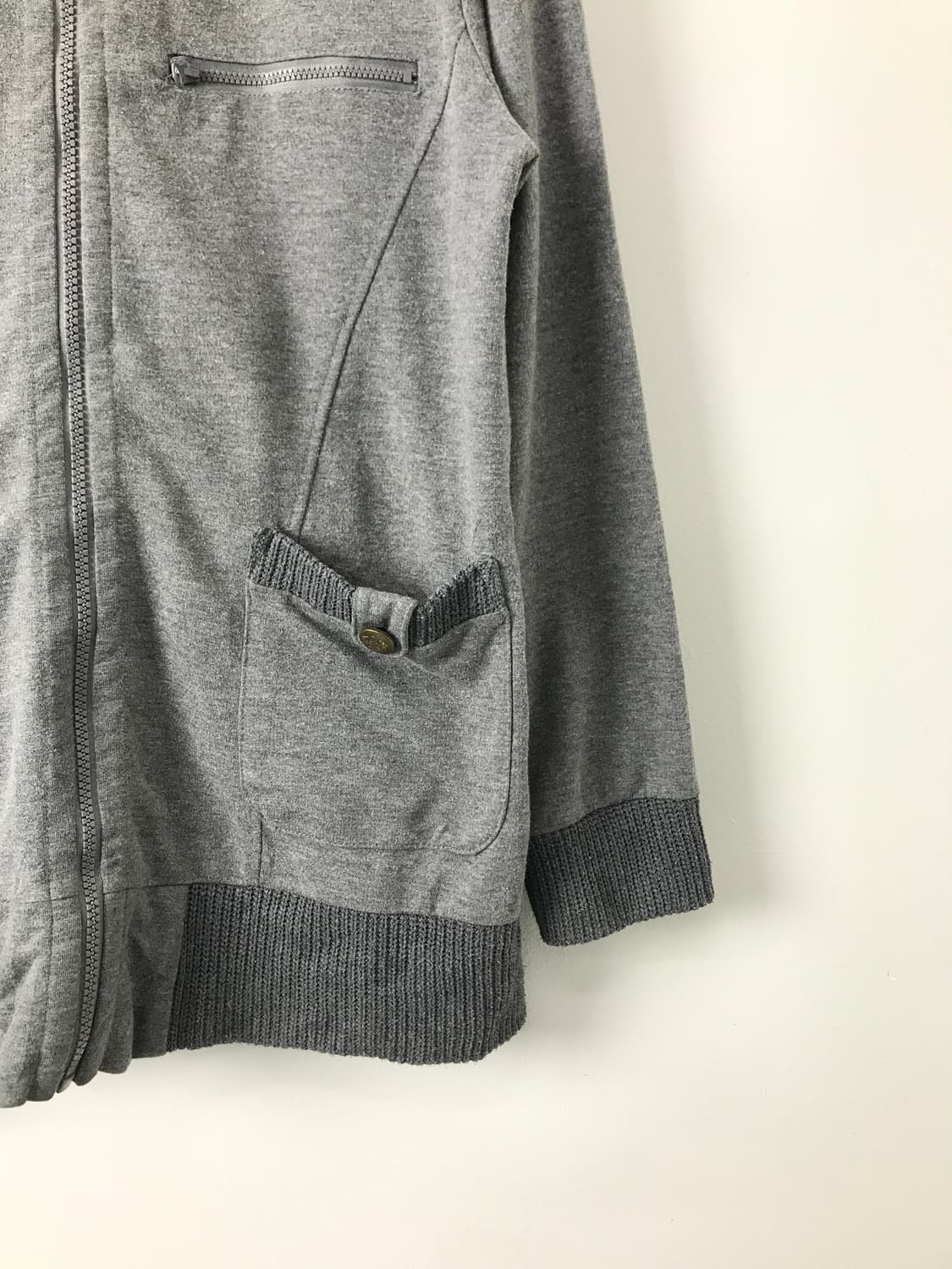 'ESTACOT' Gray Y2k Zip Up Hoodie 상품이미지5