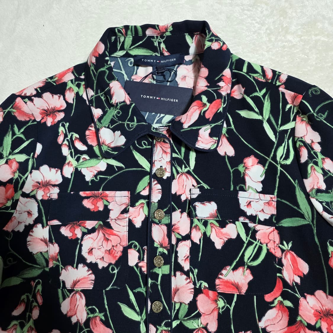 (6)여성 타미힐피거 플라워 금장단추 원피스 상품이미지2