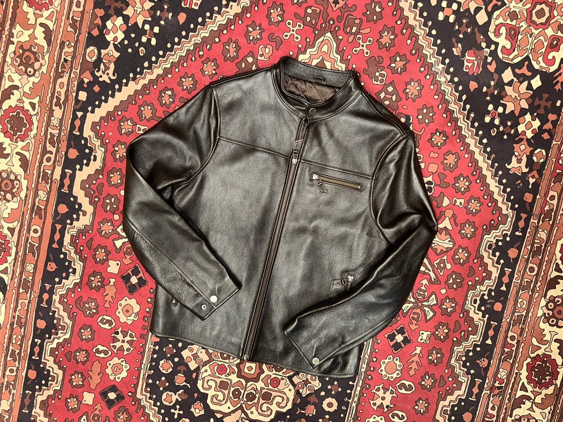 ( M-L) 바이커가죽 소가죽자켓 워크웨어 아메카지 빈티지가죽 상품이미지1