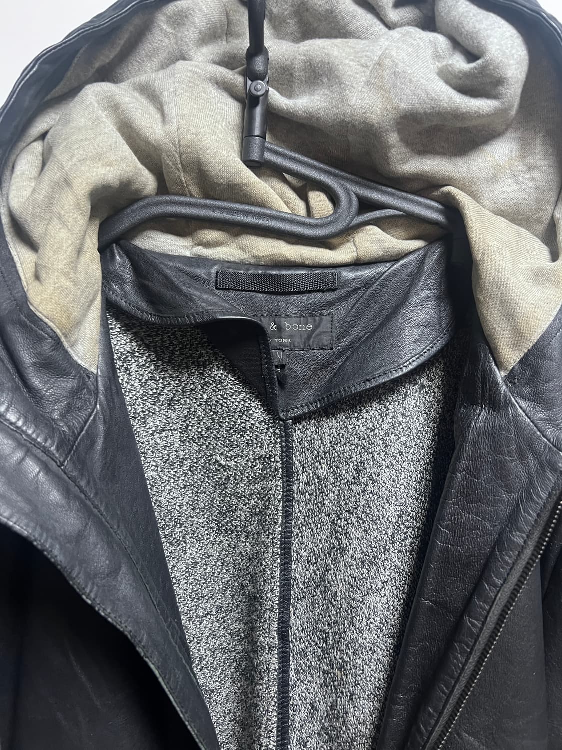 랙 앤 본 rag bone 양가죽 펑크 락시크 후드 가죽 자켓 M 상품이미지9