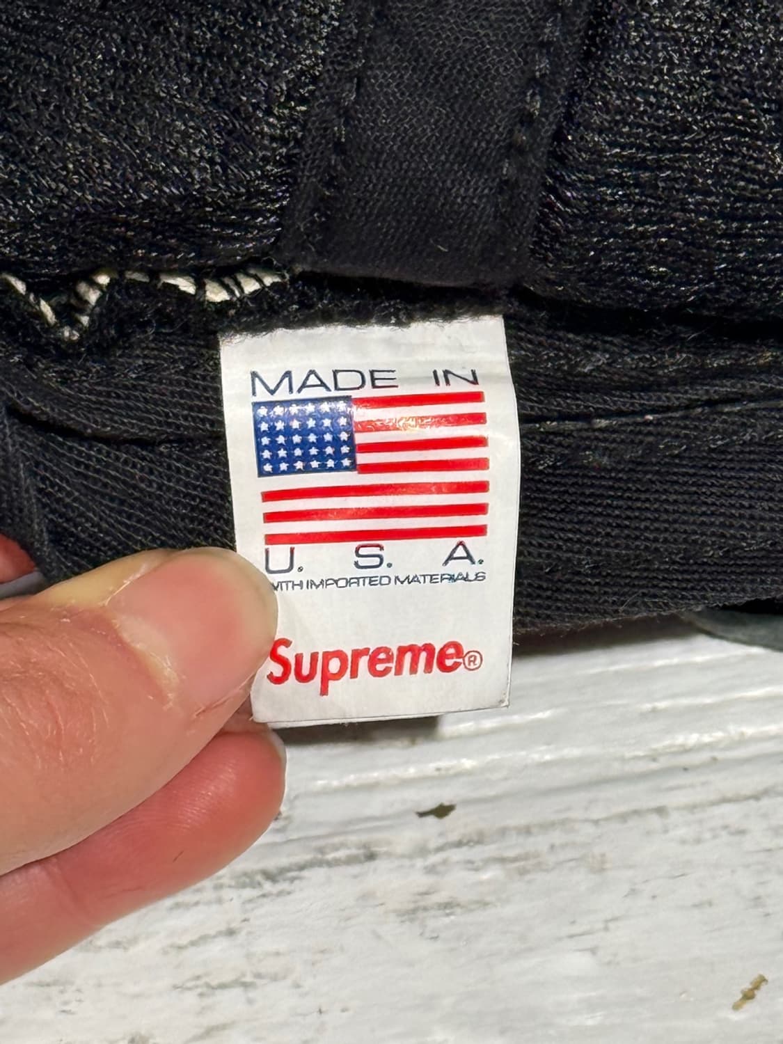 슈프림 USA 블랙 오리지널 로고 울 볼캡 상품이미지6