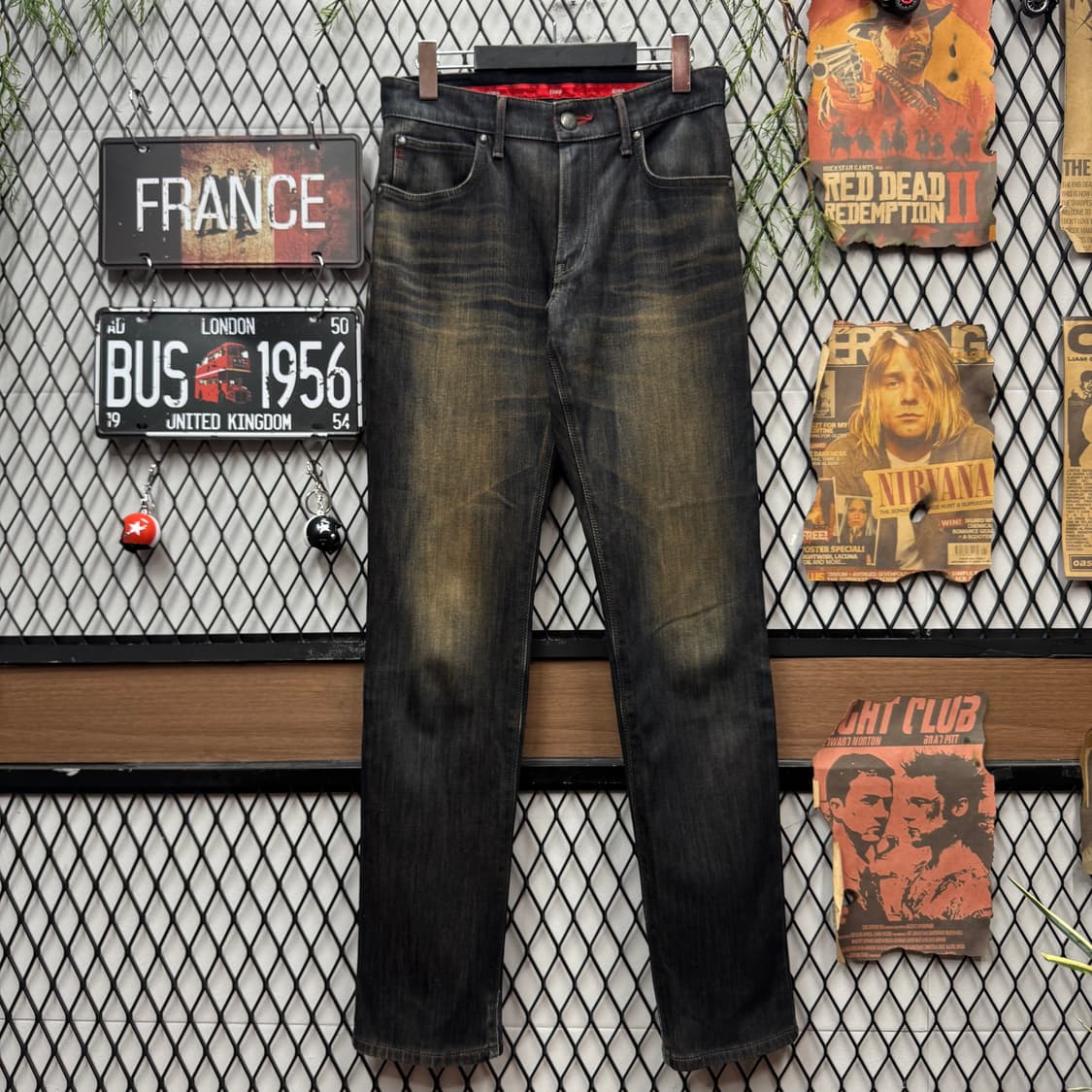 00s 에드윈 506 데님 팬츠 전면 더티워싱 포인트 흑청 상품이미지1