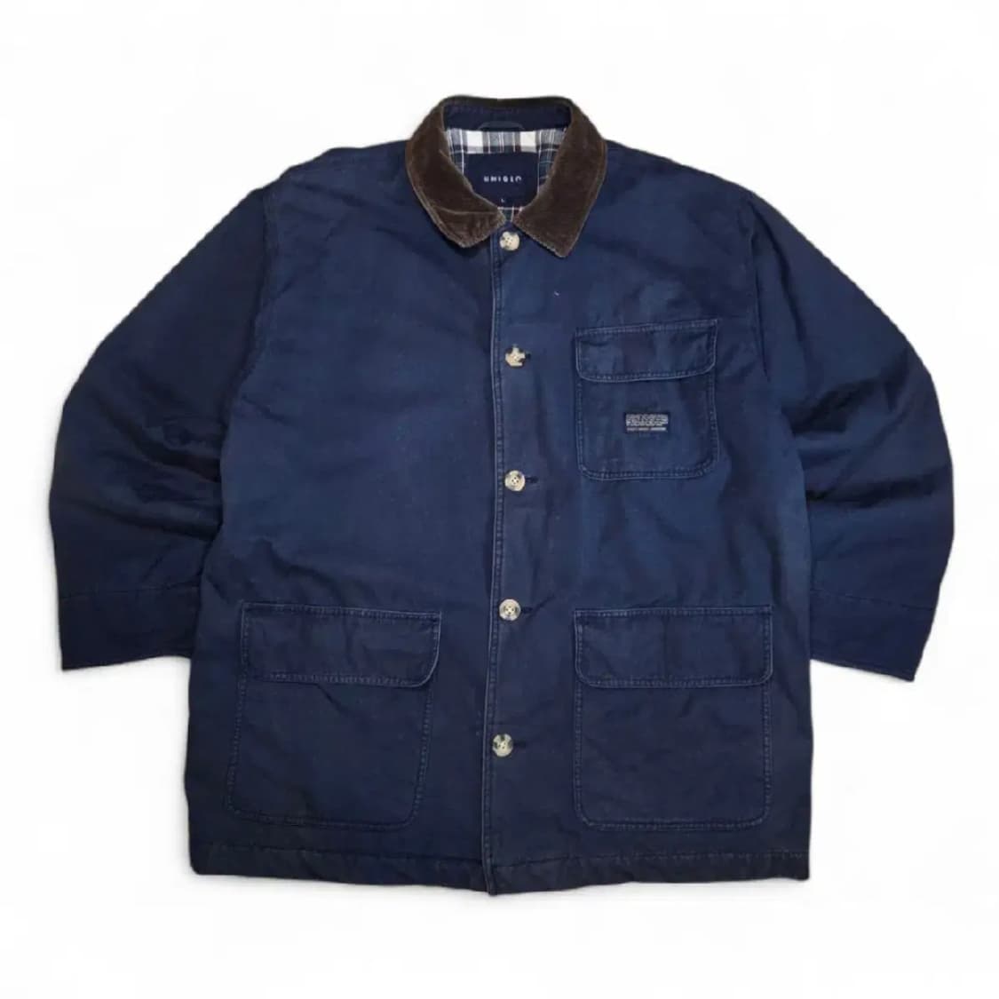 JPN 90s 유니클로 코듀로이 카라 코튼 워크 자켓 (실XL) 상품이미지1