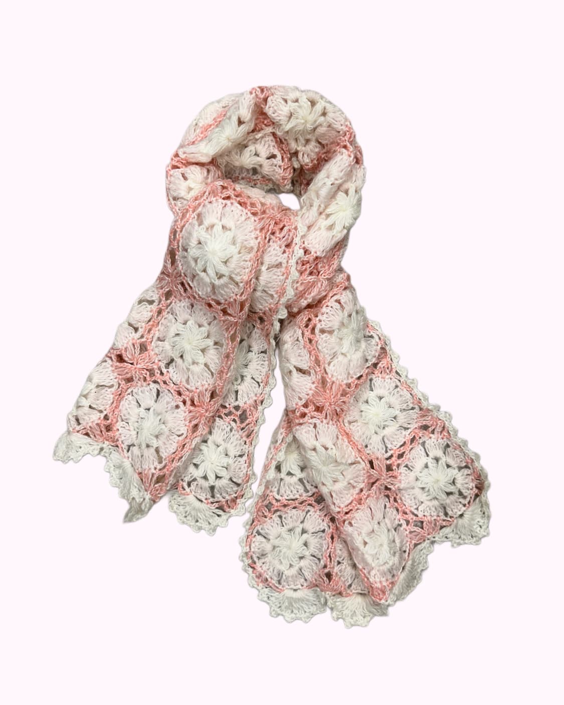 white pink crochet muffler 상품이미지1
