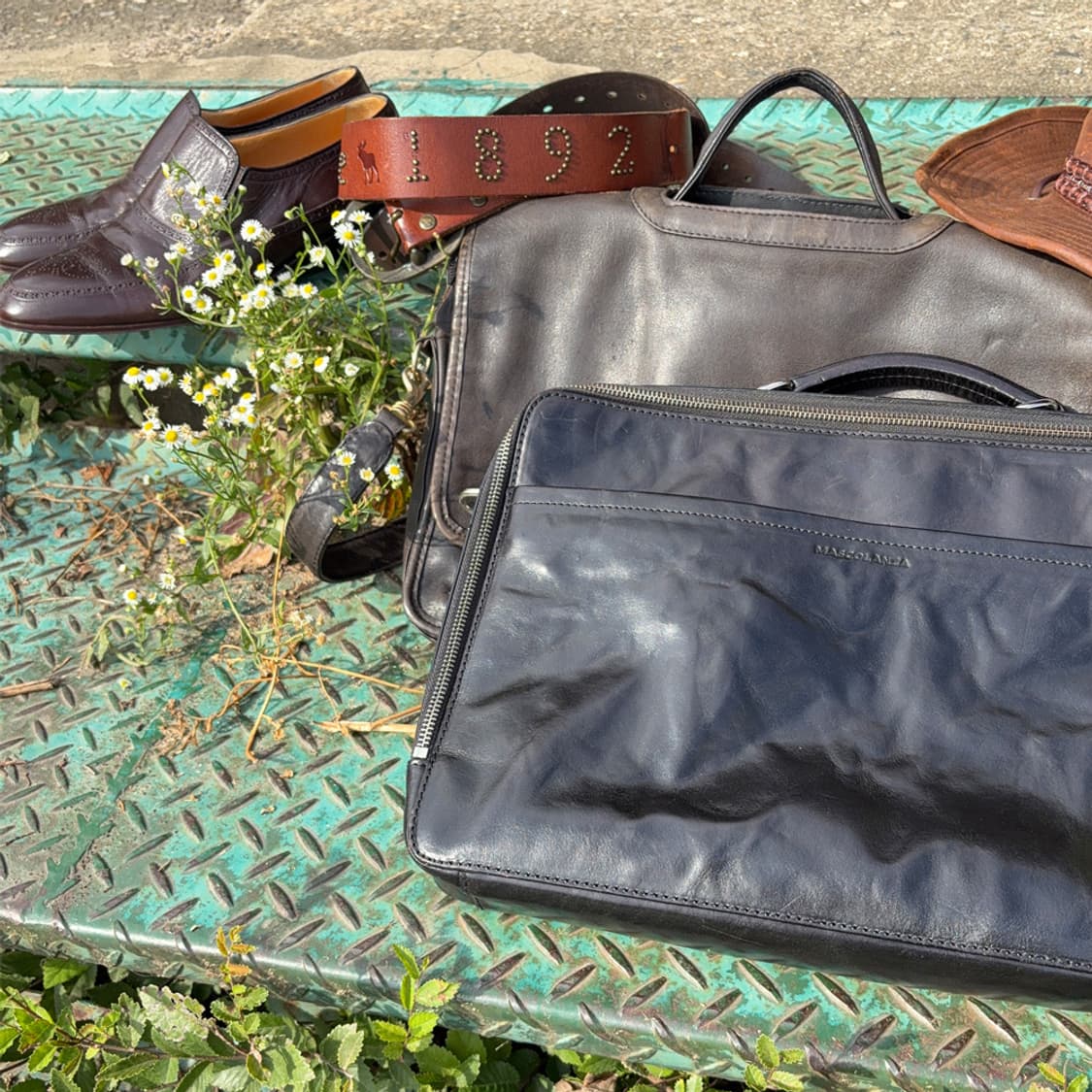 Mascolanza Black Leather Brief Bag 상품이미지2