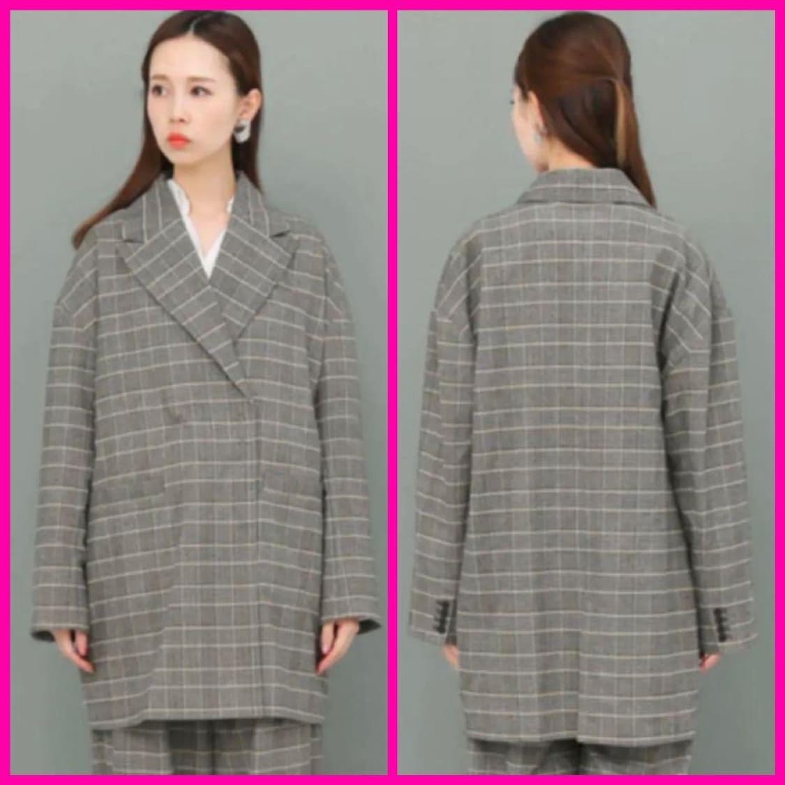 KBF 체크 오버핏 자켓 상품이미지2