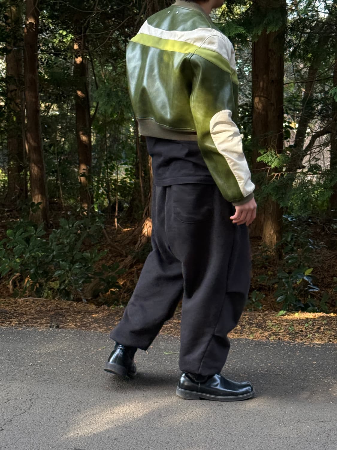 앤더슨벨 23ss 리루 포 레더 레이싱 봄버 자켓 상품이미지3