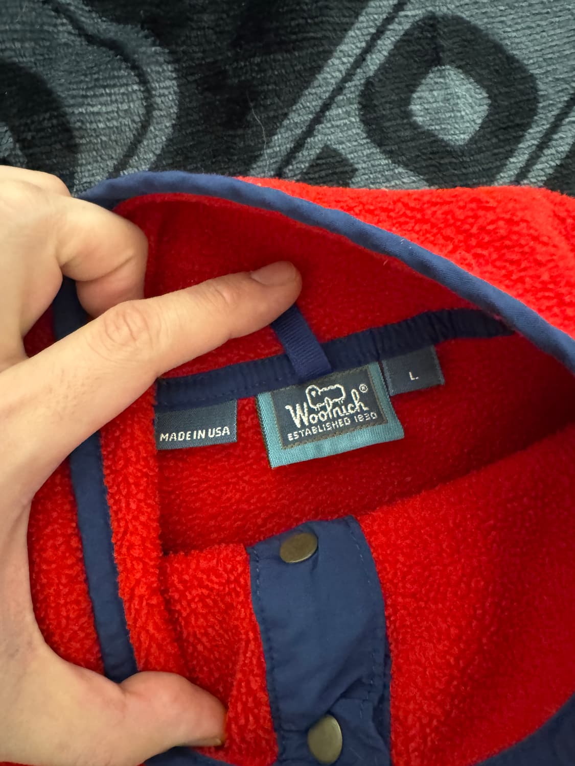 울리치 쿼터 스냅 티 플리스 풀오버 레드 네이비 상품이미지4