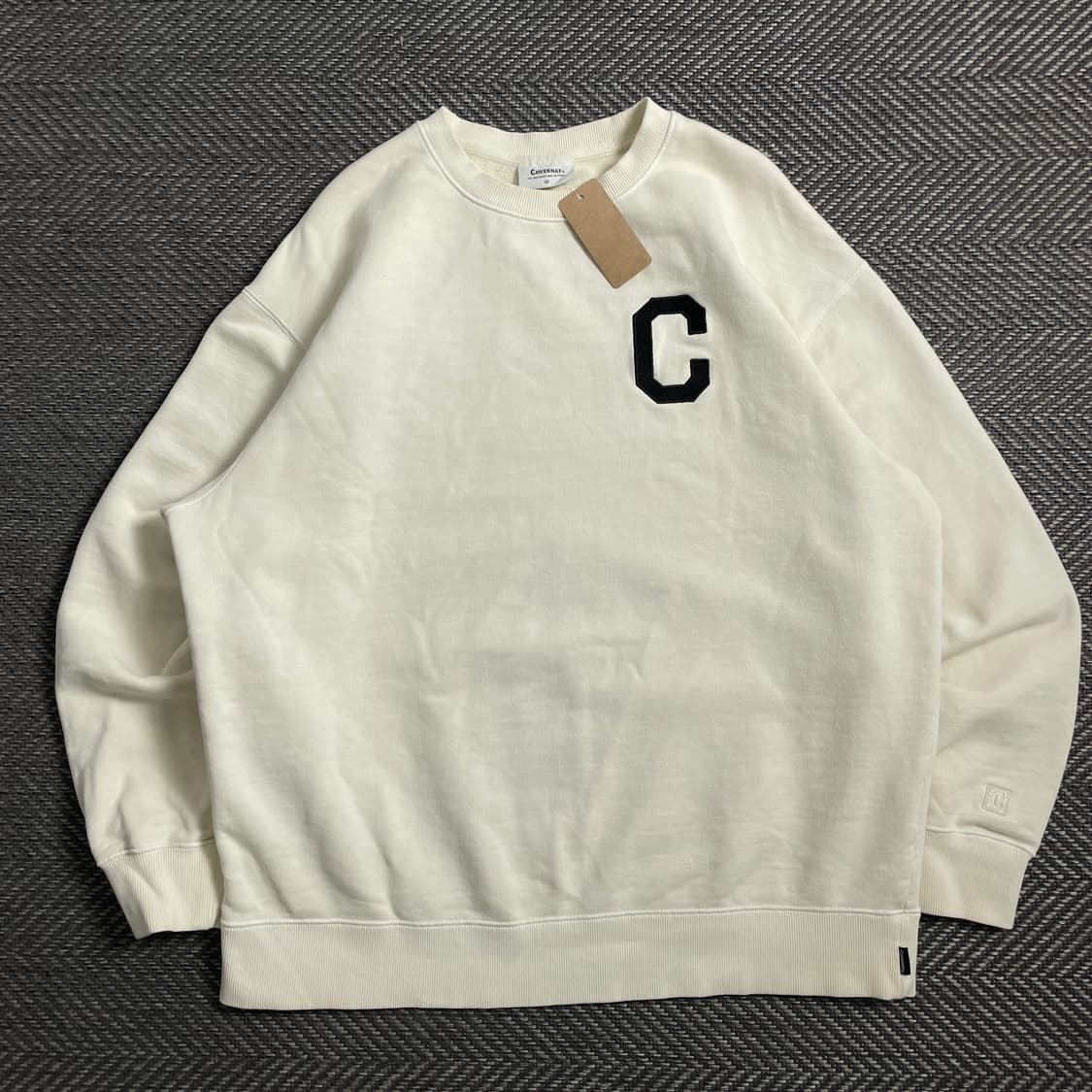 커버낫 C로고 박시핏 크림 맨투맨 y 4484 상품이미지2