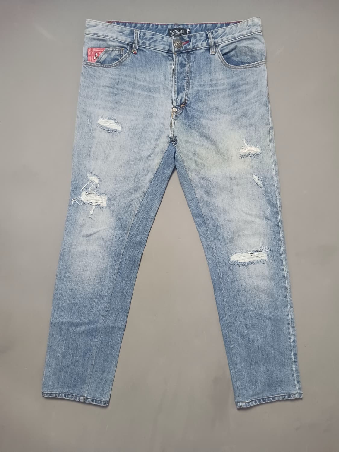 [34] 필립플레인 데미지 워싱 스트레이트진 청바지 상품이미지1