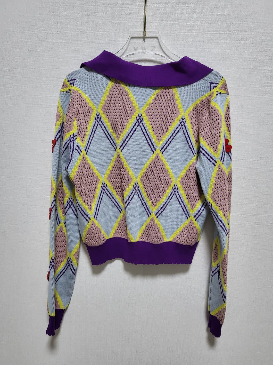 Hami Mami 진주 큐빅버튼 하트버튼 니트 가디건 FREE새제품 상품이미지2