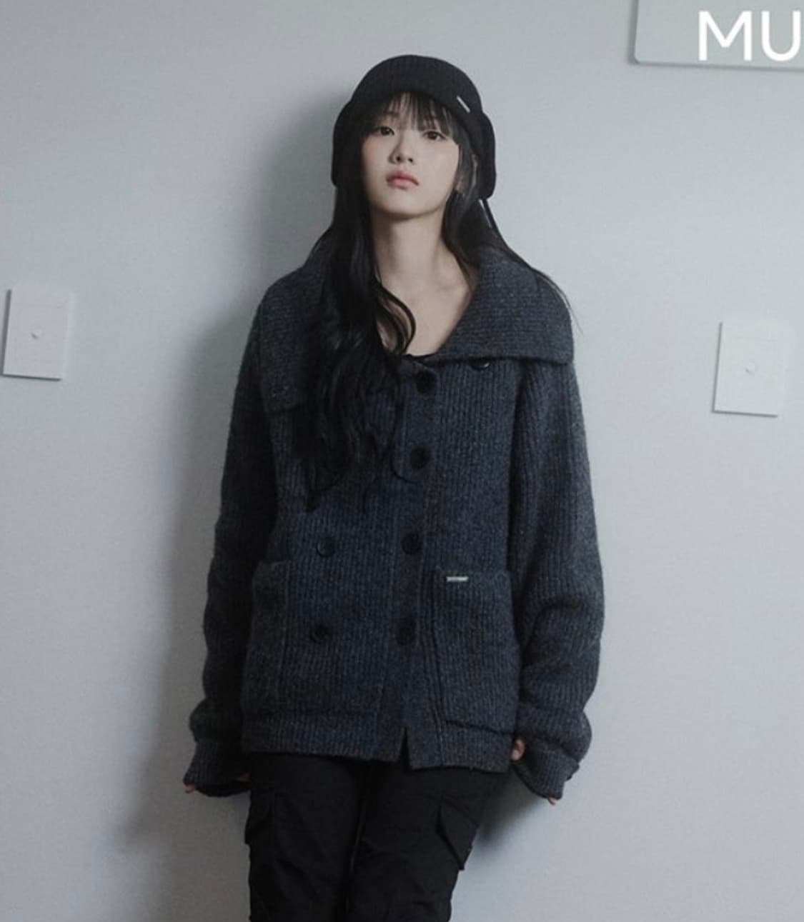 Double button bold knit CHARCOAL 상품이미지1