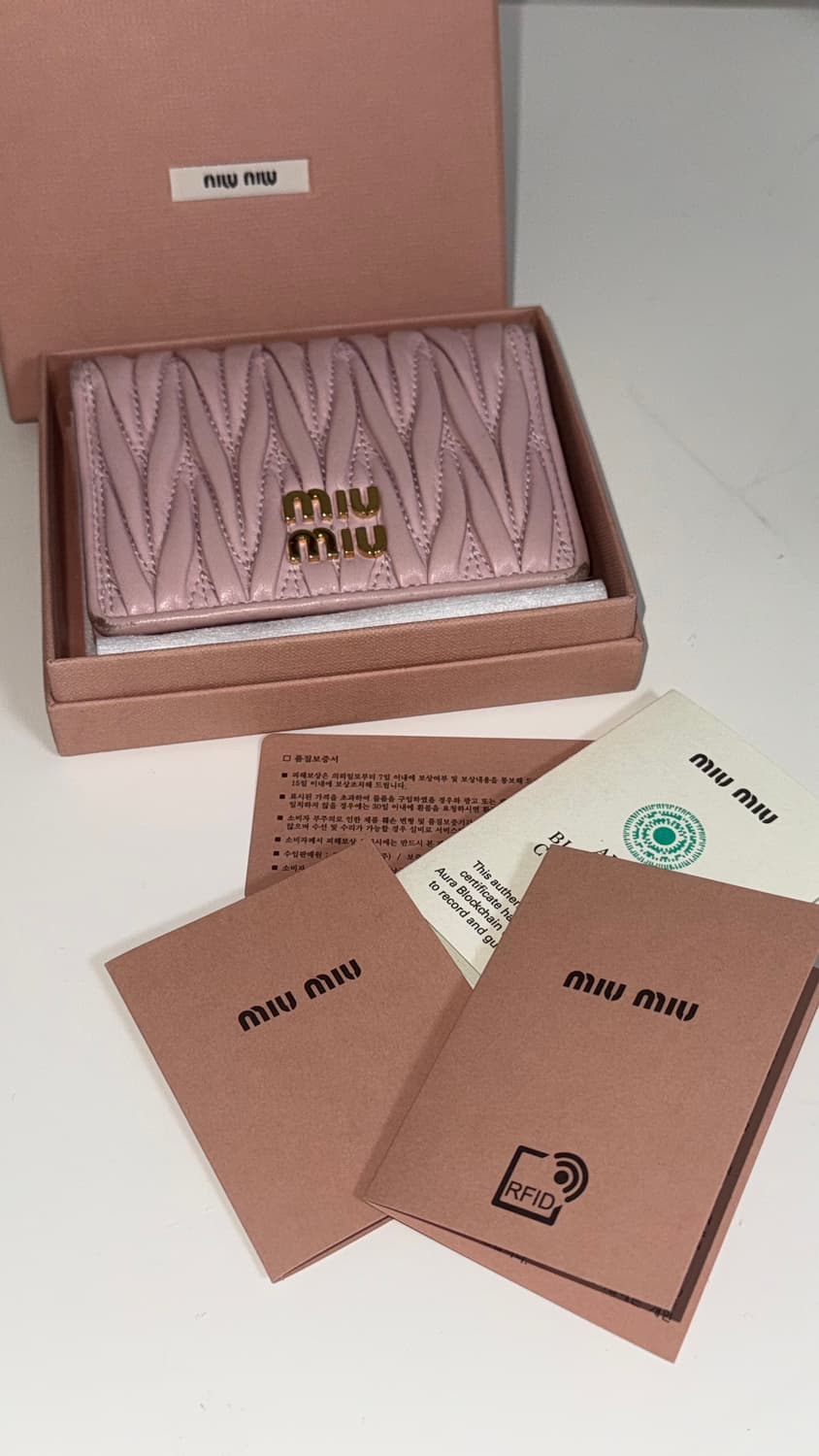 미우미우 카드지갑 핑크 상품이미지2