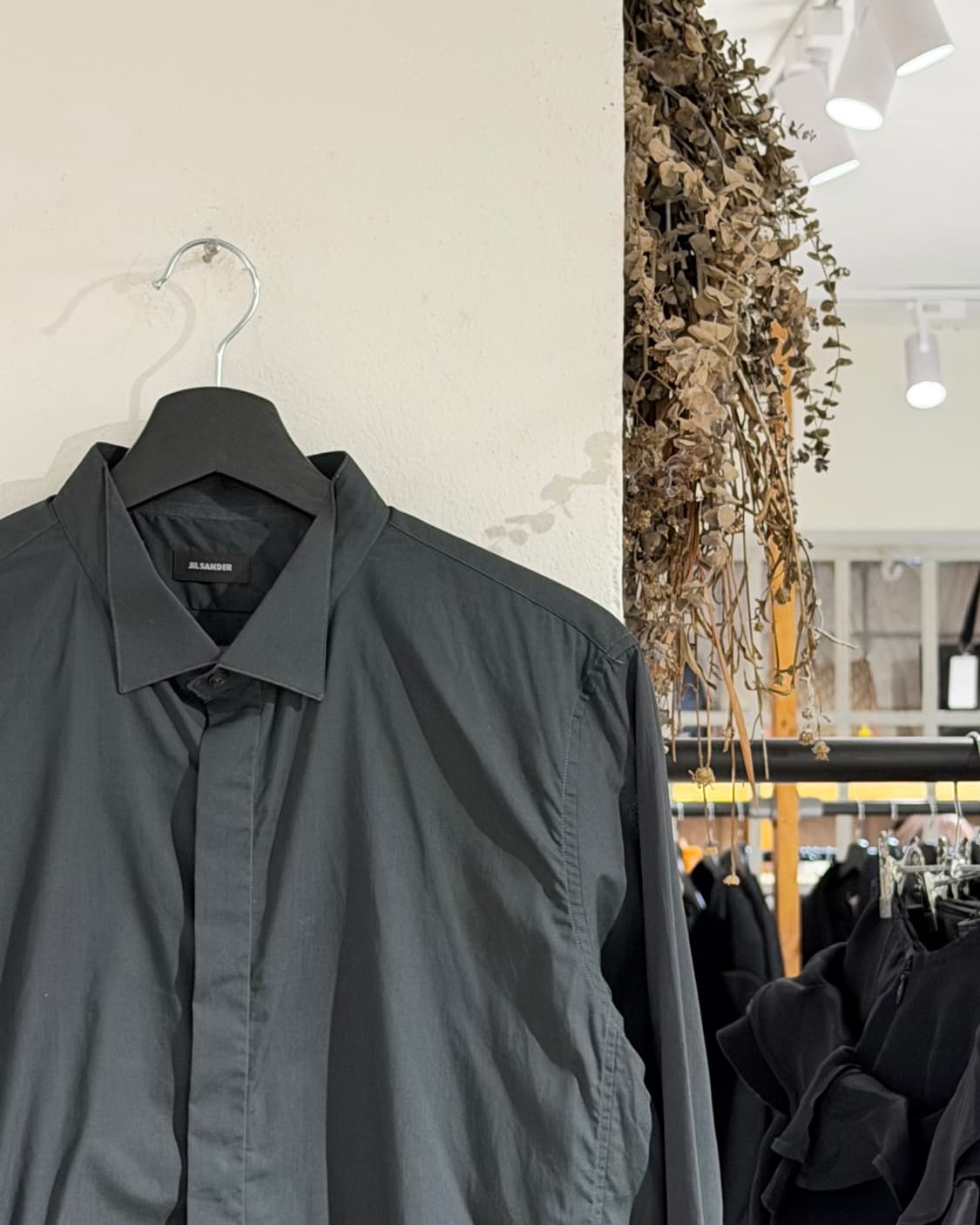 질샌더 다크그린 폴딩 카라 코튼 셔츠 상품이미지3