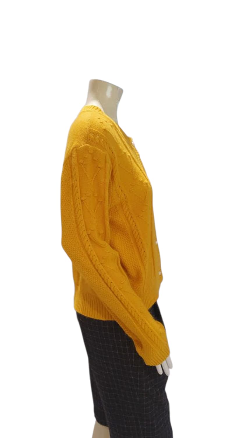 JJ지고트 울혼방 펀칭 케이블 진주버튼 여성가디건 55/상태좋음 상품이미지8