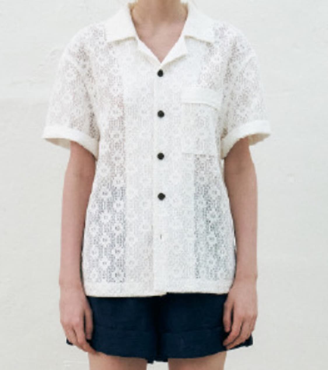쿠메 kume lace embroidered cotton shirt 상품이미지6
