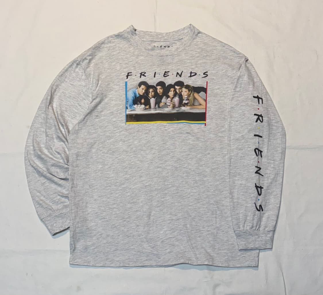 프렌즈 FRIENDS 빈티지 롱슬리브 티셔츠 멜란지 그레이 상품이미지1