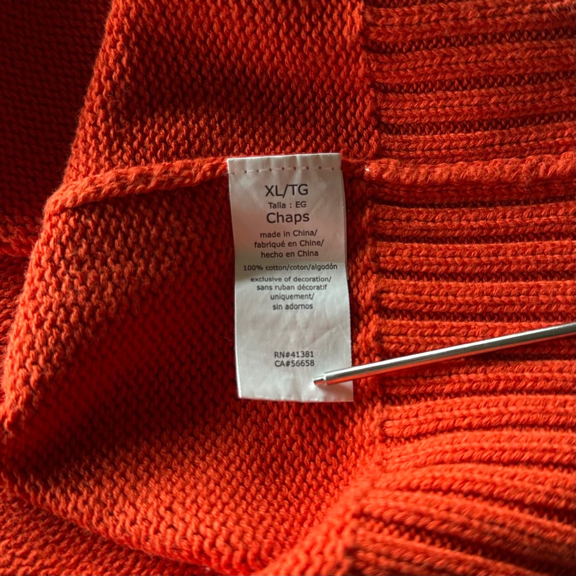 [XL]폴로 랄프로렌 챕스 오렌지 코튼 니트 상품이미지10