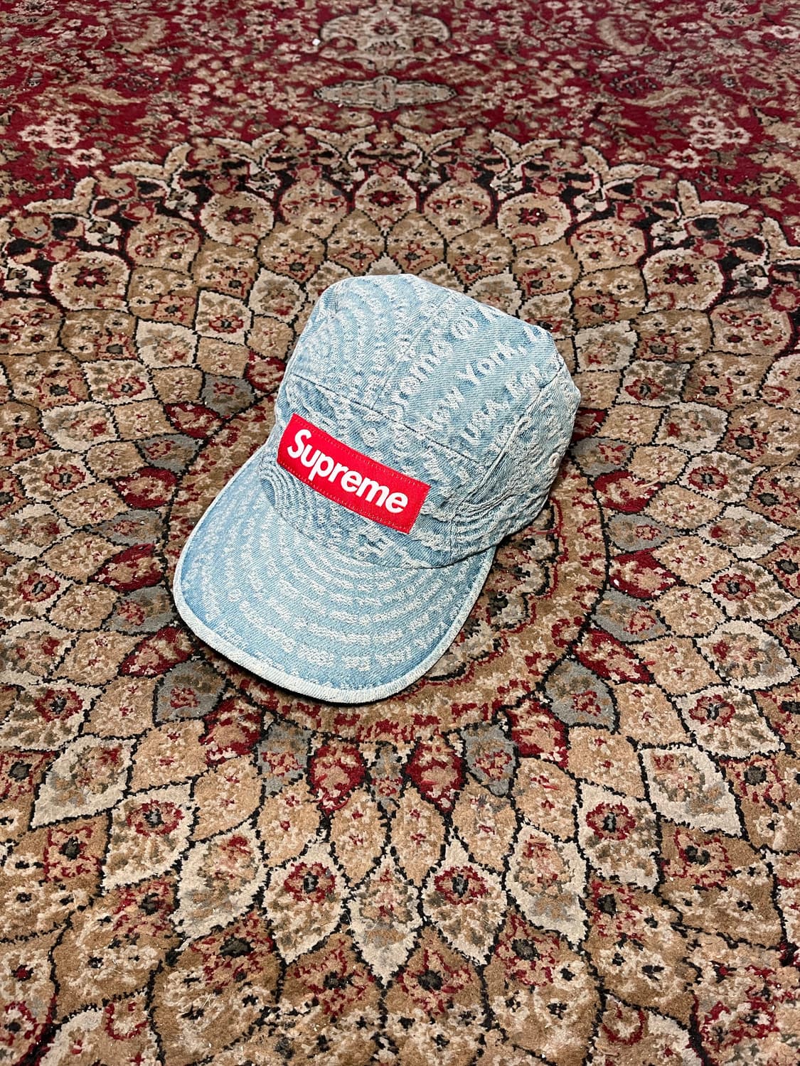 슈프림 서클스 자카드 데님 캠프캡 블루 - 21FW 상품이미지1