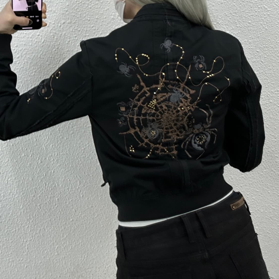 블렌쉬 스파이더 자수 블랙 유틸리티 자켓 XS 상품이미지3