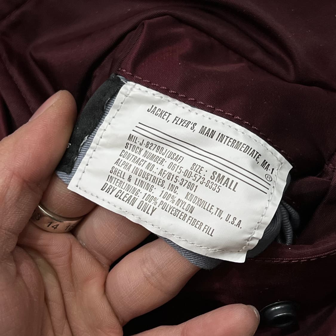  알파인더스트리 버건디 봄버자켓 y15402 상품이미지6